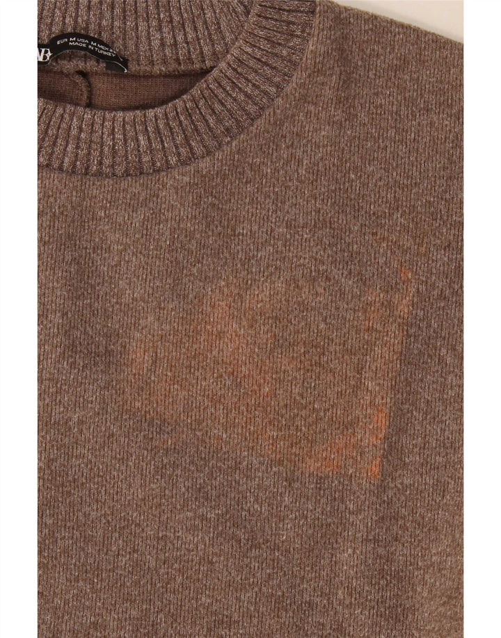 Женская блузка Zara Top UK 14, средний коричневый полиэстер