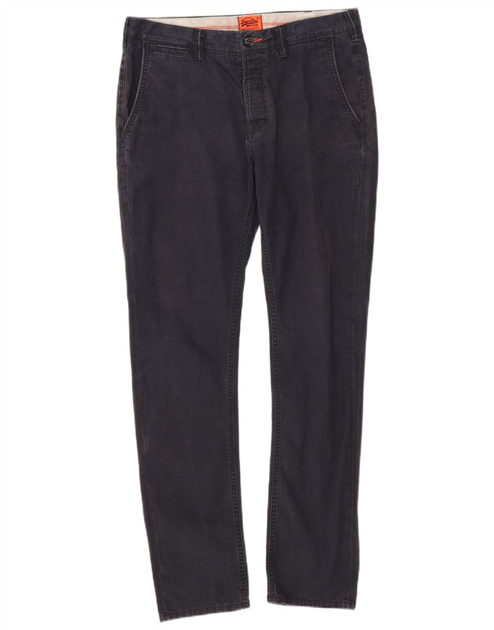 Мужские брюки-чиносы Superdry Slim Fit Medium W32 L30 Темно-синие хлопковые