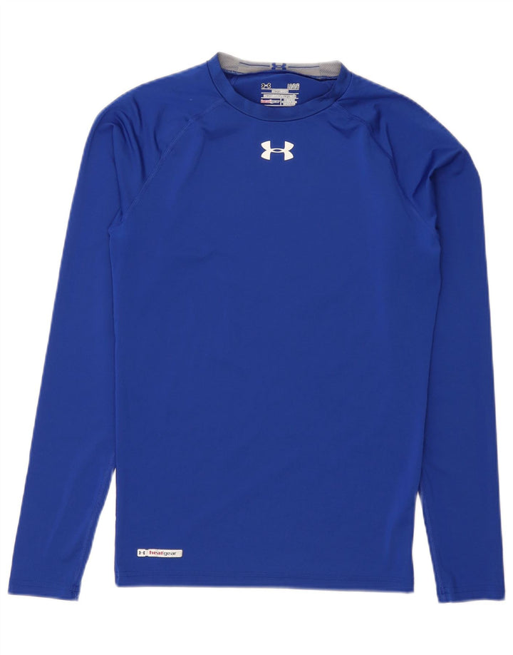 Мужской топ с рисунком Under Armour Heat Gear, длинный рукав, большой синий полиэстер