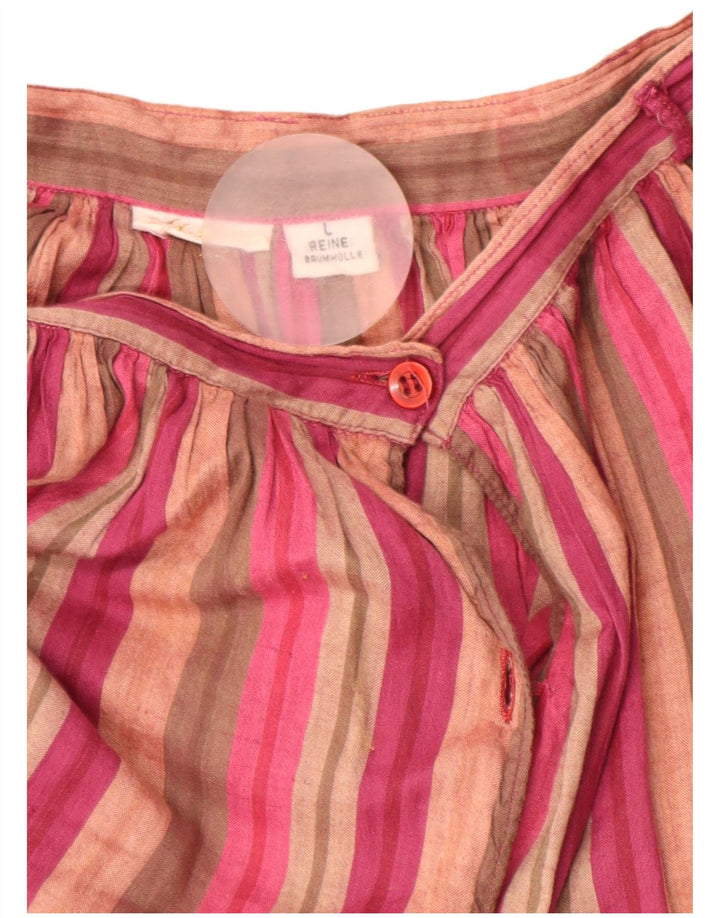 ВИНТАЖНАЯ женская плиссированная юбка с завышенной талией, большая W26, в разноцветную полоску