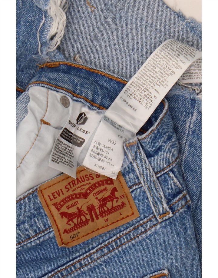 Женские джинсовые шорты LEVI'S 501 W32, большие синие, хлопок