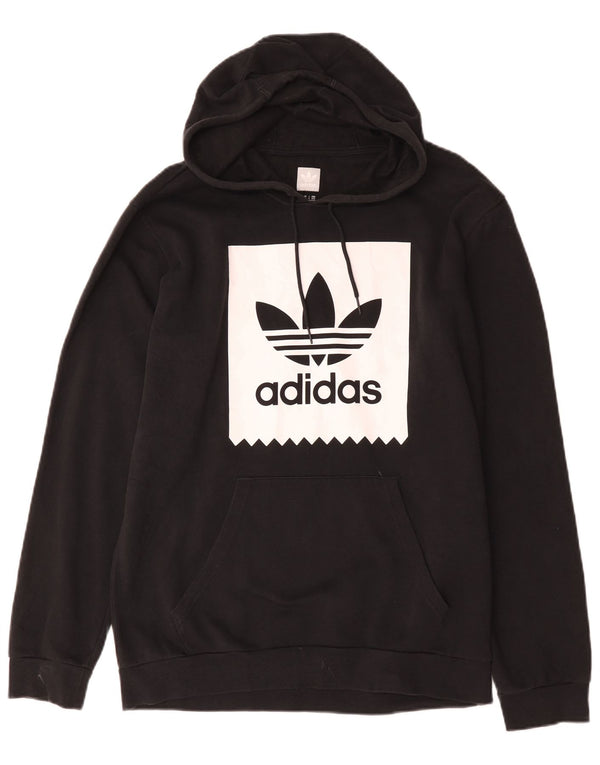 Мужской джемпер с капюшоном Adidas с рисунком, средний черный, хлопок