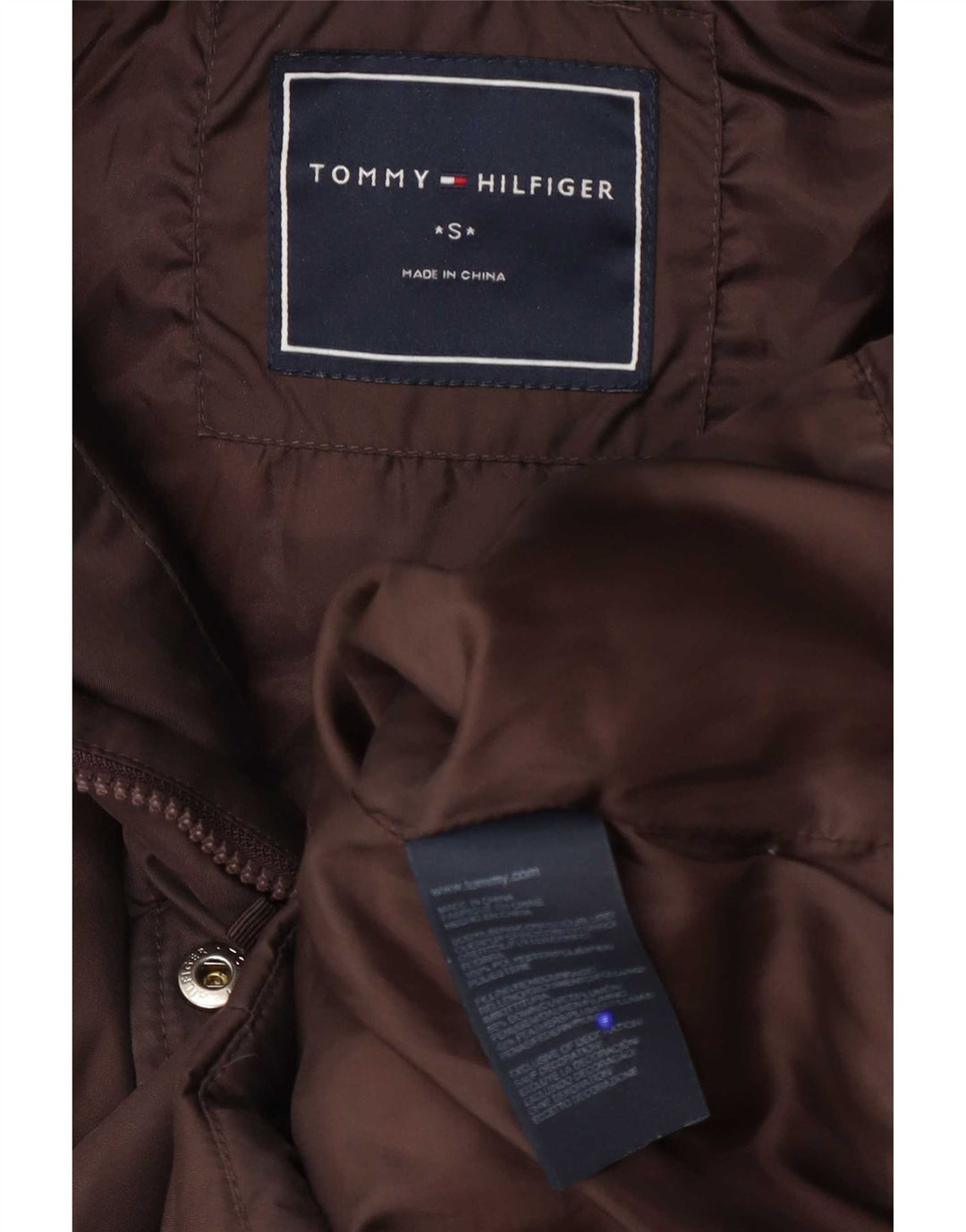 Женская стеганая куртка с капюшоном Tommy Hilfiger UK 10, маленький коричневый полиэстер