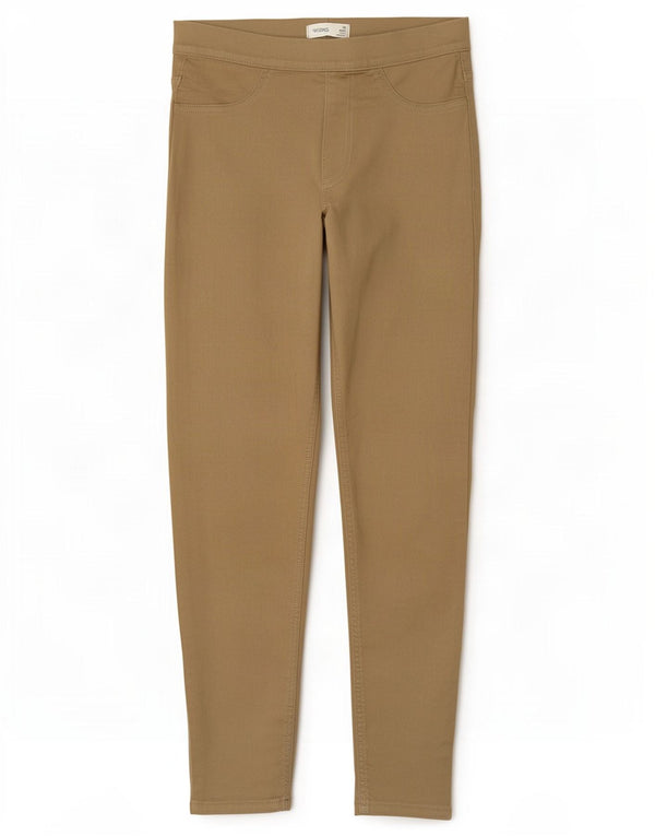 Женские укороченные джинсы джеггинсы Marks & Spencer UK 10, маленькие W27 L25, бежевый хлопок