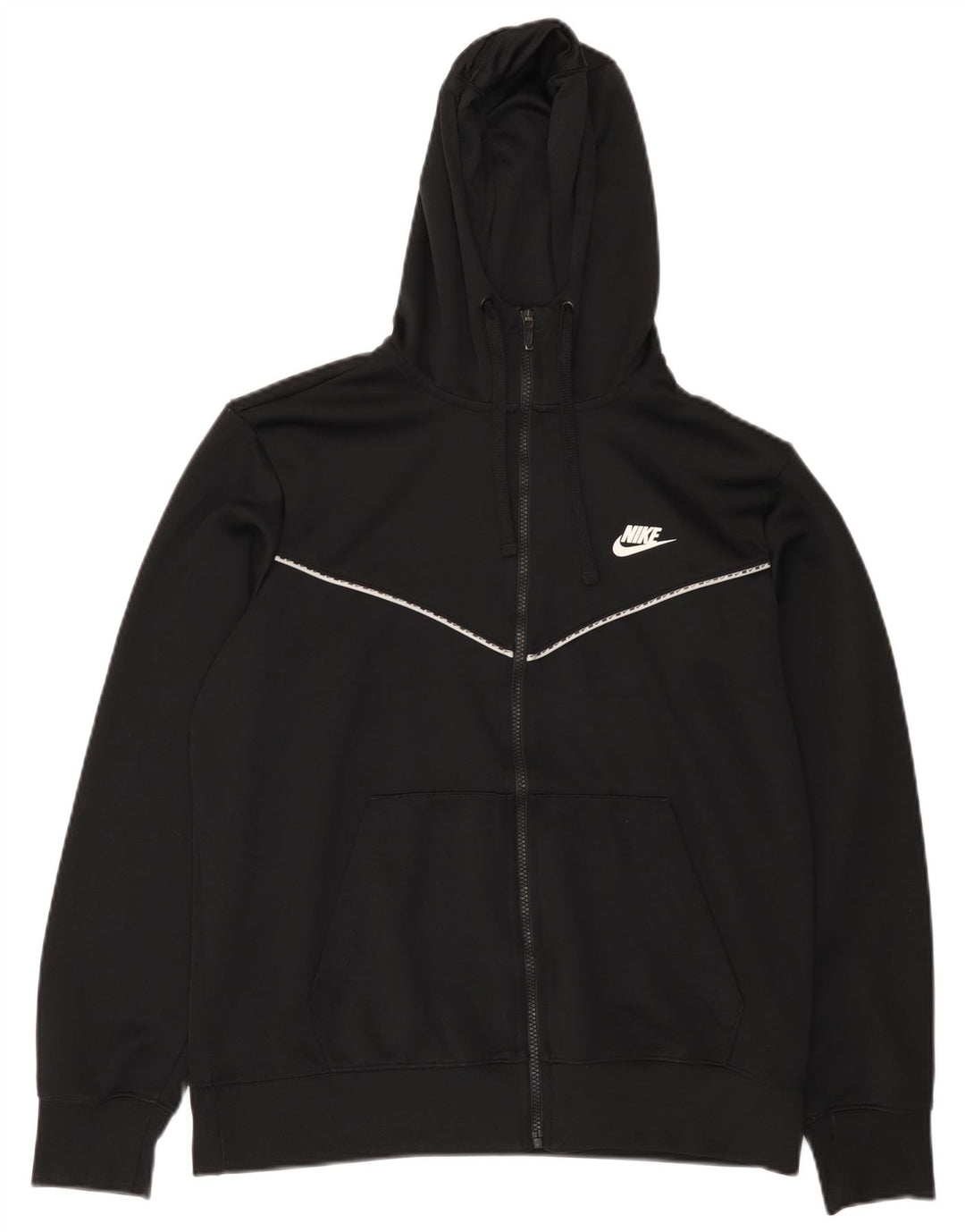 Мужской свитер с капюшоном на молнии Nike, большой черный полиэстер
