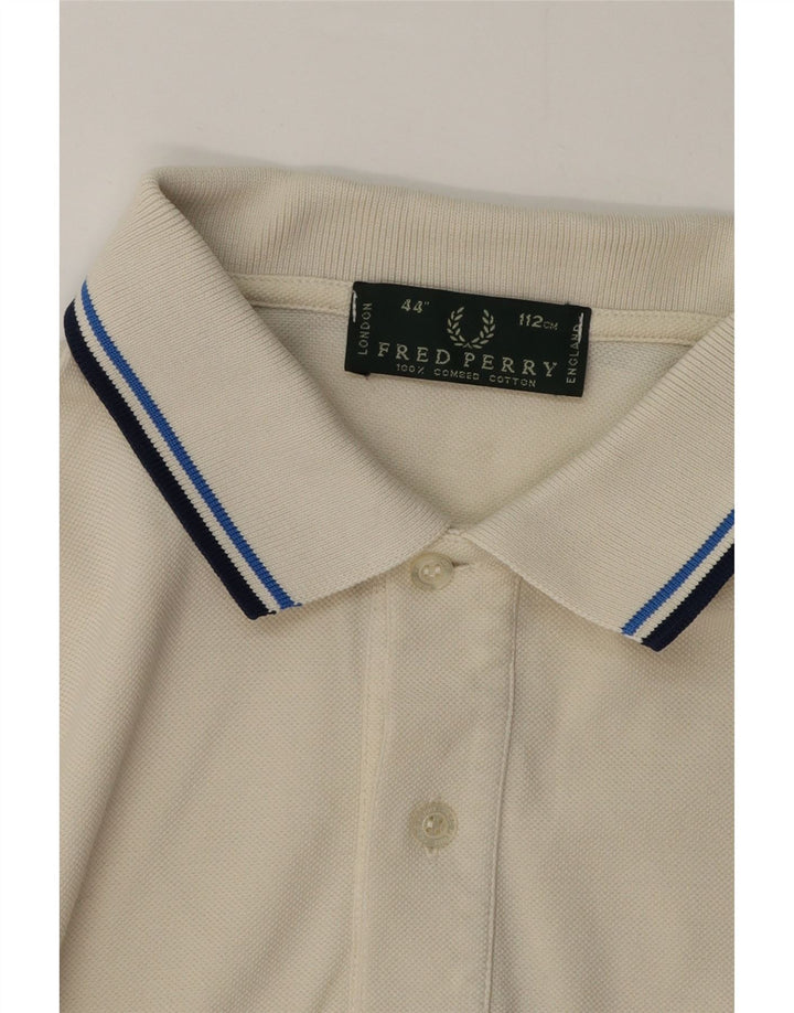 Мужская рубашка-поло Fred Perry, хлопок в белую полоску среднего размера