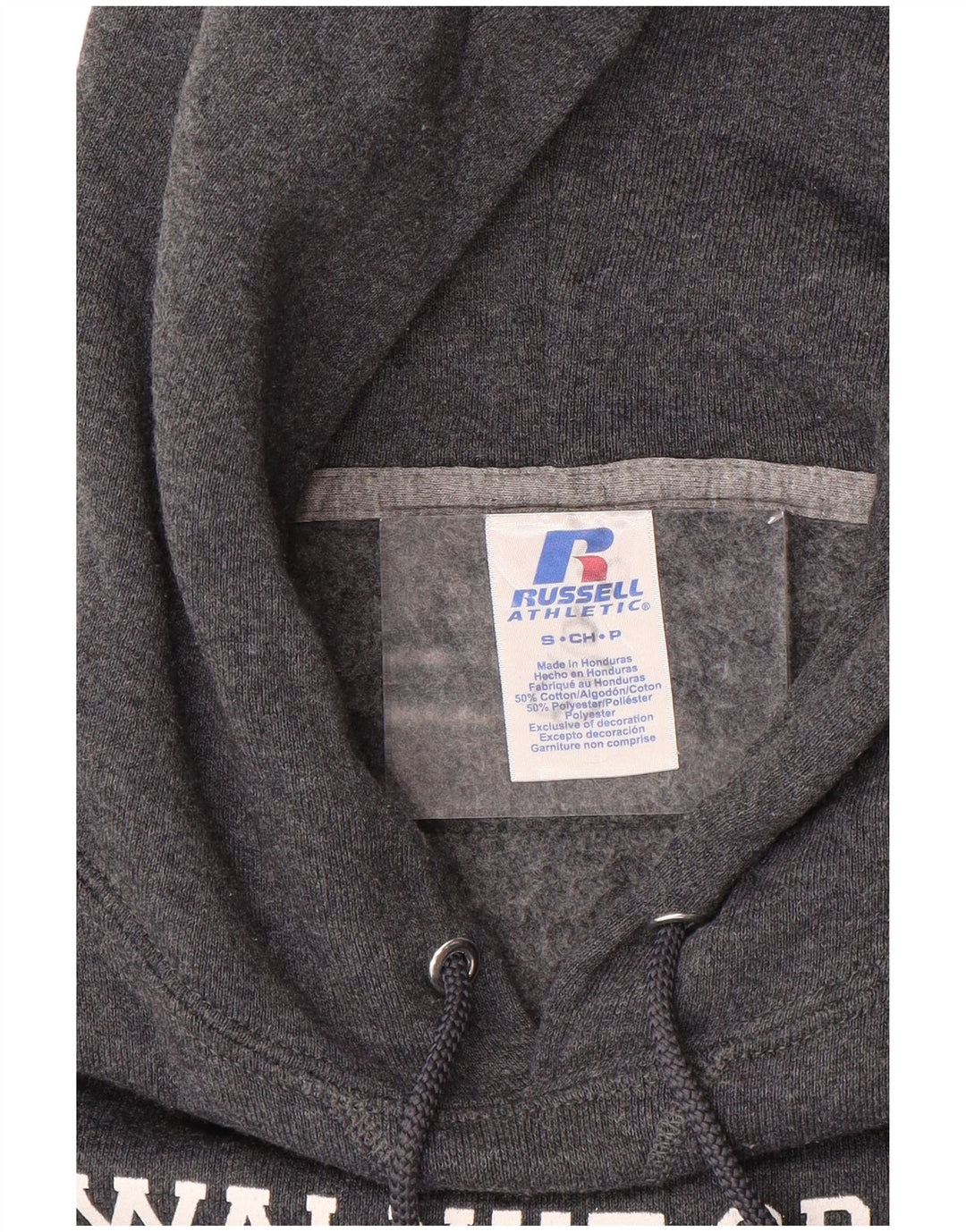 Мужской джемпер с капюшоном RUSSELL ATHLETIC Wildcats, маленький серый, хлопковый
