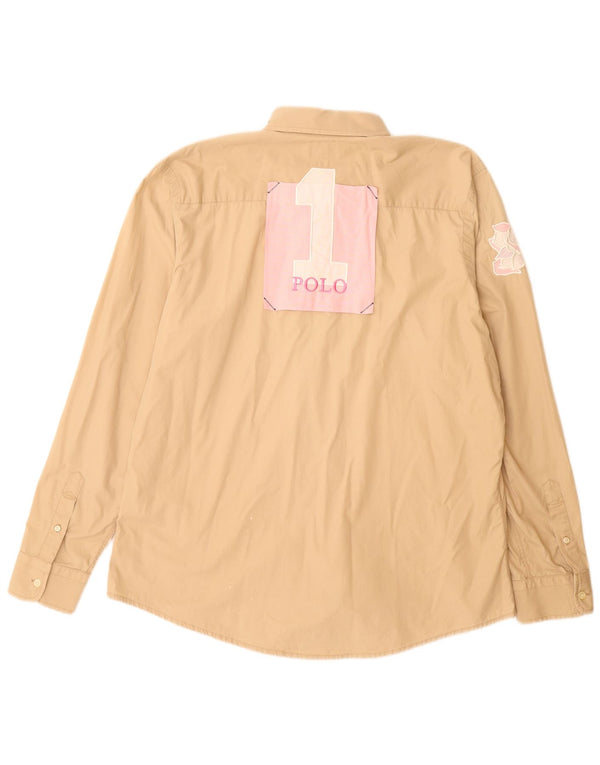 Мужская рубашка с рисунком LA MARTINA 2XL бежевый хлопок