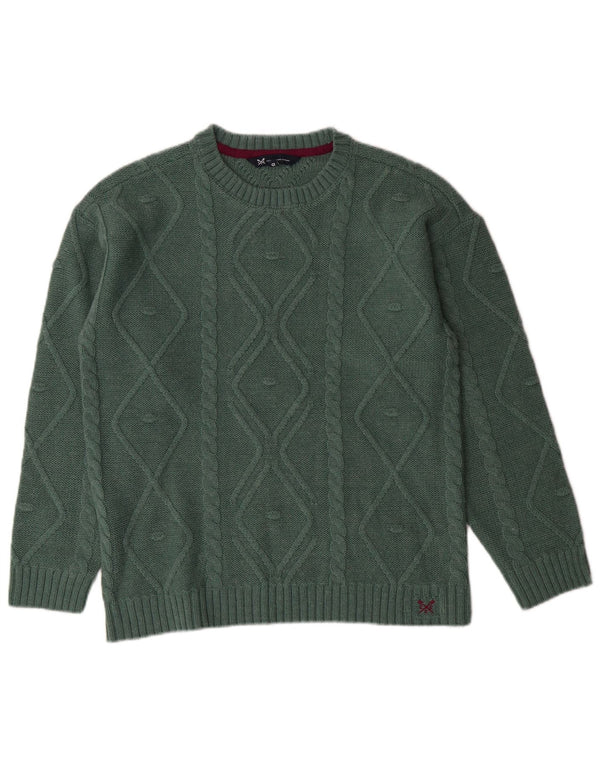 ОДЕЖДА ДЛЯ ЭКИПАЖА Женский свободный джемпер с круглым вырезом, Великобритания 10, маленький зеленый цвет