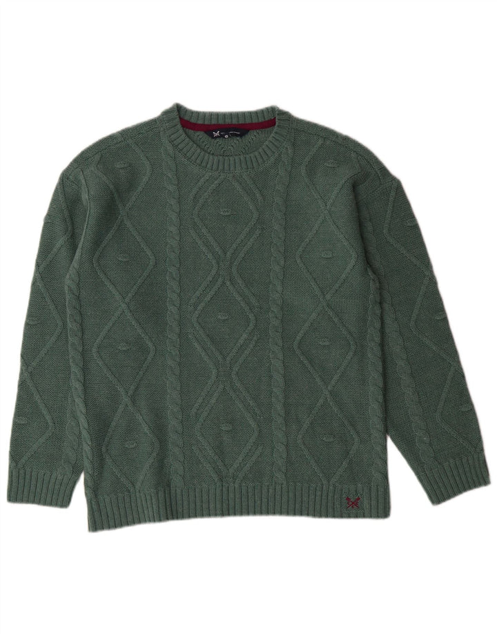 ОДЕЖДА ДЛЯ ЭКИПАЖА Женский свободный джемпер с круглым вырезом, Великобритания 10, маленький зеленый цвет