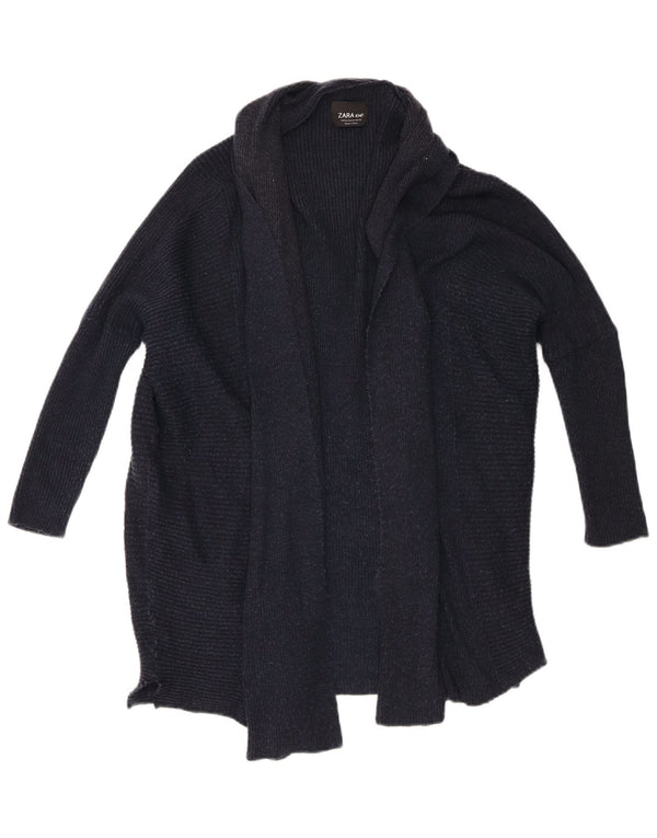 Женский открытый кардиган с рукавом 3/4 Zara UK 14, средний темно-синий, в крапинку