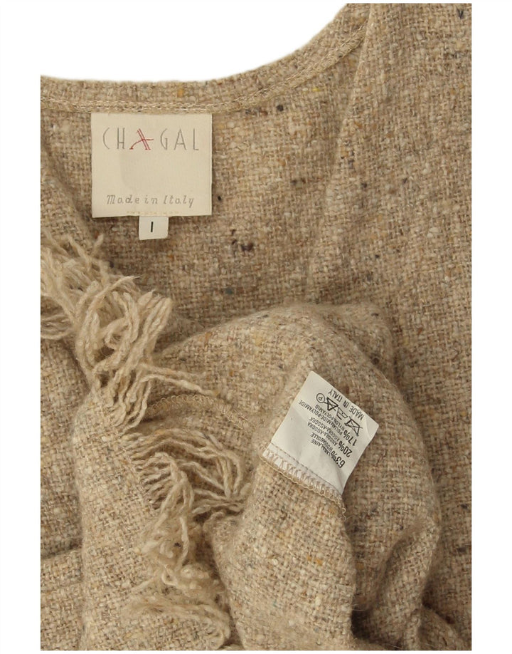 Винтажный женский кардиган без рукавов, Великобритания, 14, средний серый, шерстяной в крапинку