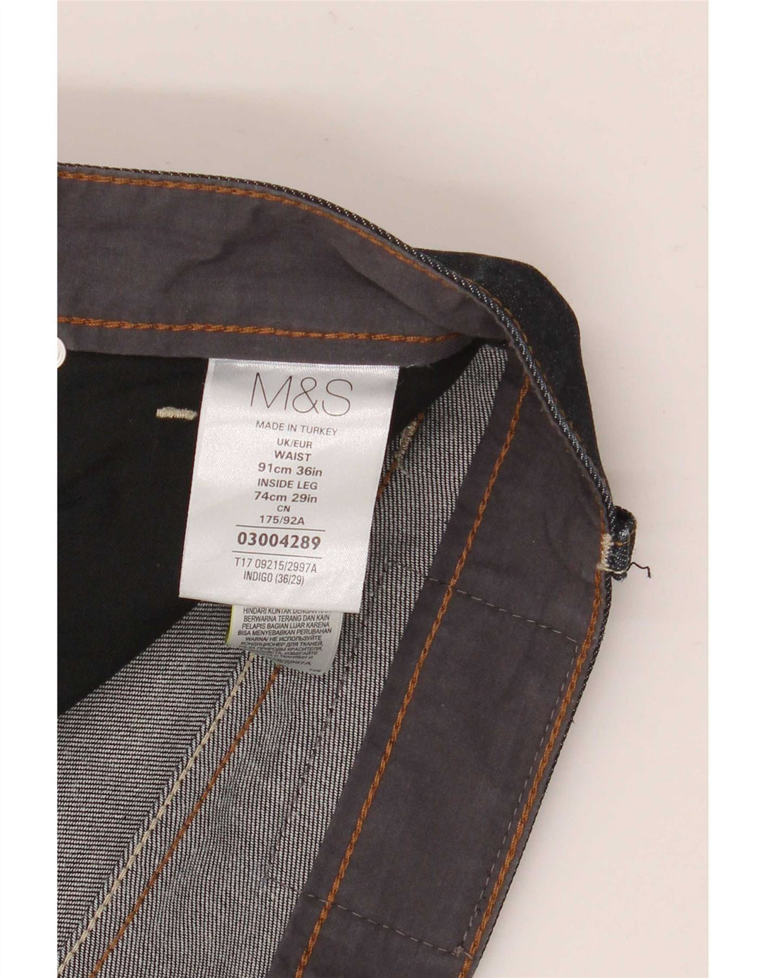 Мужские узкие джинсы Marks & Spencer Autograph W36 L29, темно-синий, хлопок