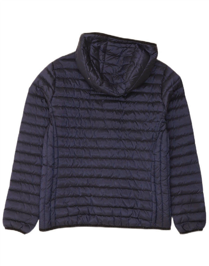 Женская утепленная куртка с капюшоном Superdry UK 16, большой темно-синий нейлон