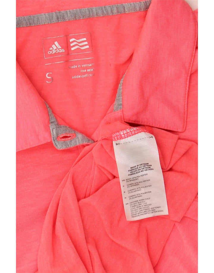 Женская рубашка поло Adidas UK 10, маленькая розовая, полиэстер