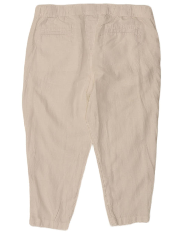 Женские зауженные укороченные брюки Marks & Spencer UK 20 2XL W40 L25 белые