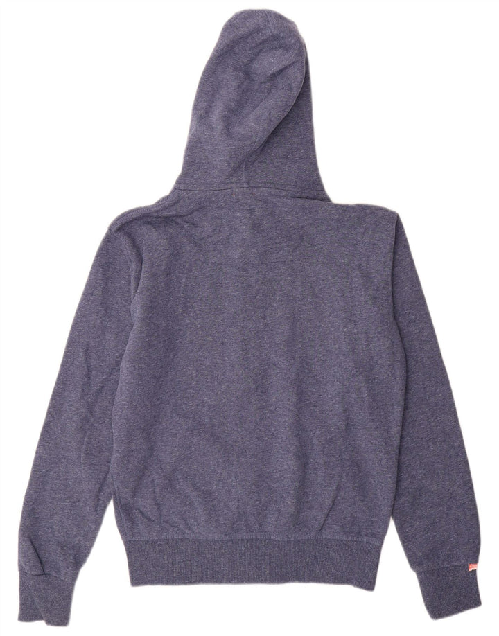 SUPERDRY Мужской свитер с капюшоном на молнии, средний синий, хлопок