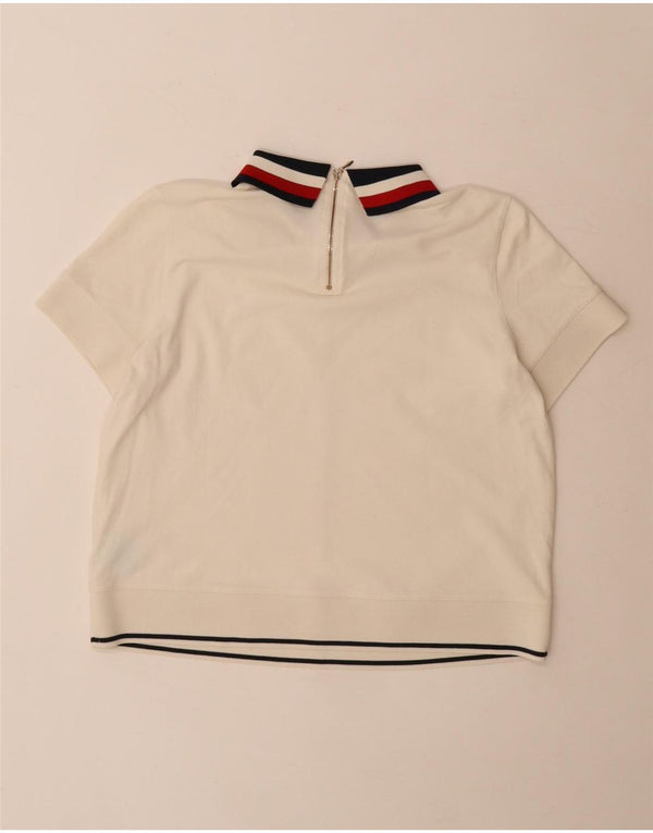 Tommy Hilfiger Womens Blouse Top UK 16 Large Off White Striped Cotton