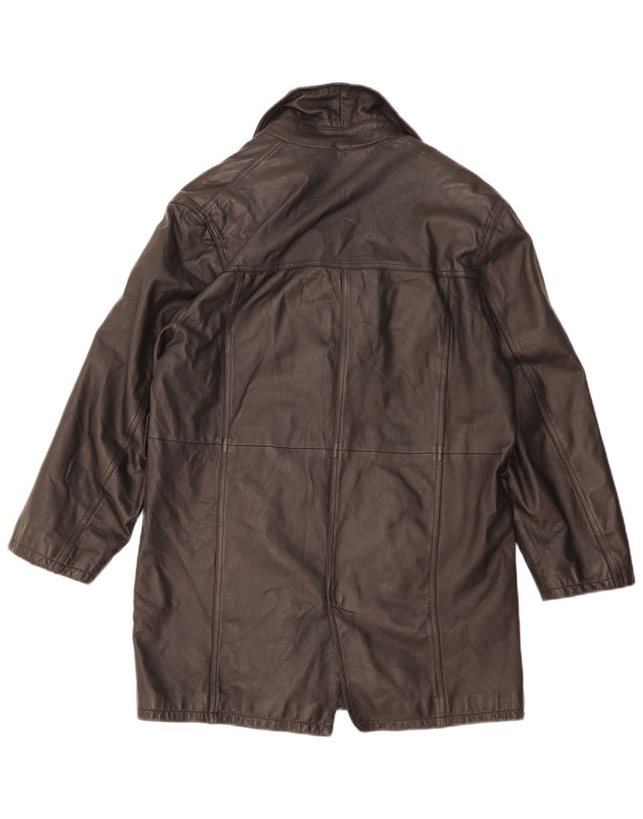 Conbipel Женское кожаное пальто оверсайз IT 42 Medium Black Leather