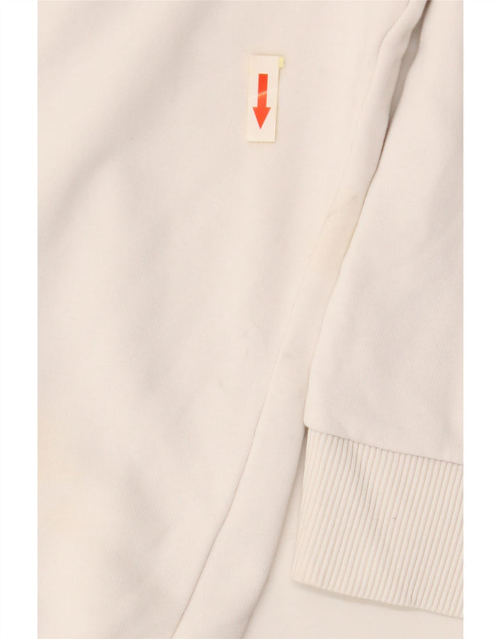 Женский укороченный джемпер с капюшоном FILA с рисунком, UK 10, маленький, белый хлопок