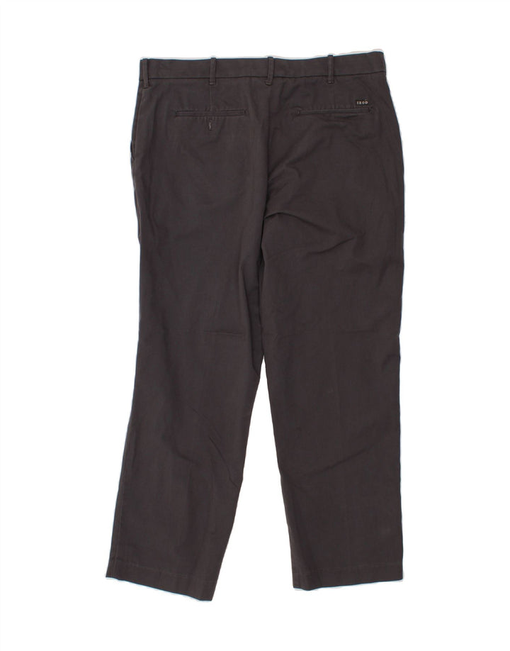IZOD Mens Straight Chino Trousers W36 L30  Grey Polyester Vintage Izod and Second-Hand Izod from Messina Hembry 