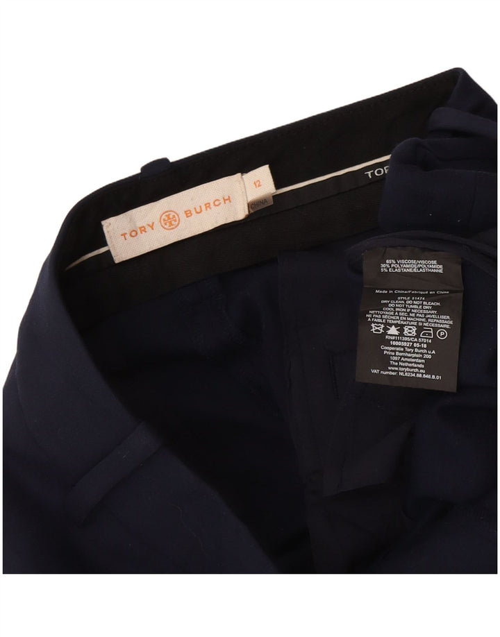 Женские брюки чинос Tory Burch США 12, большие размеры W30 L27, темно-синие, вискоза