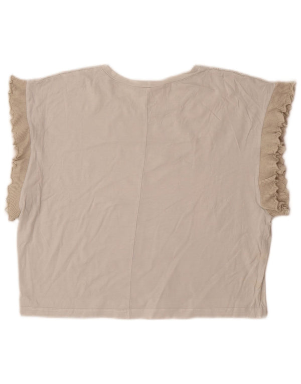 Zara Womens Blouse Top UK 14 Medium Grey