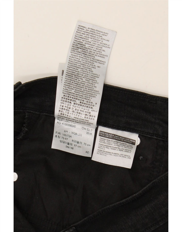 LEVI'S Womens Straight Jeans US 6 Medium W28 L32 Black Cotton Vintage Levi's and Second-Hand Levi's from Messina Hembry 