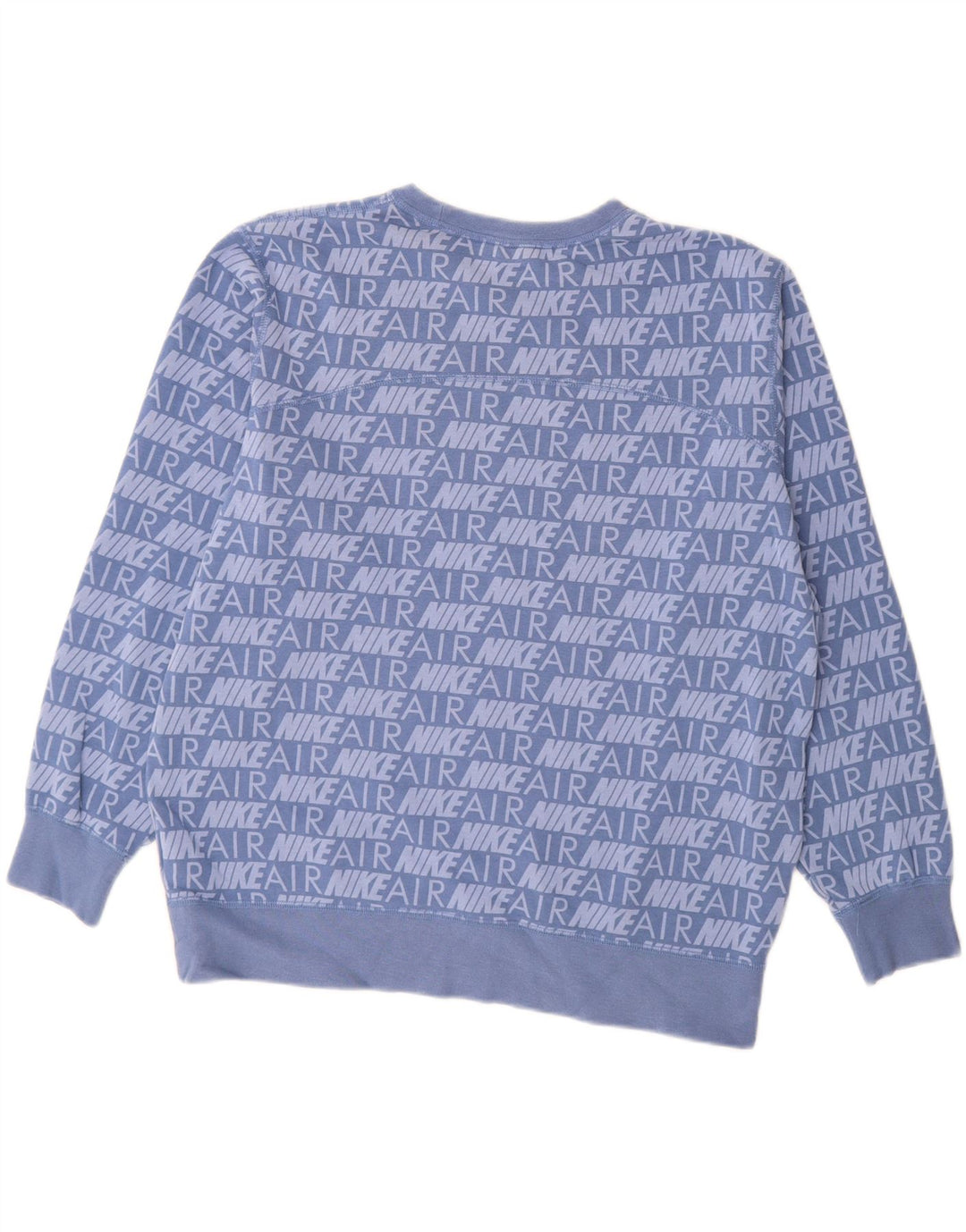 Женский джемпер большого размера с рисунком NIKE UK 14, хлопковый средний синий цвет