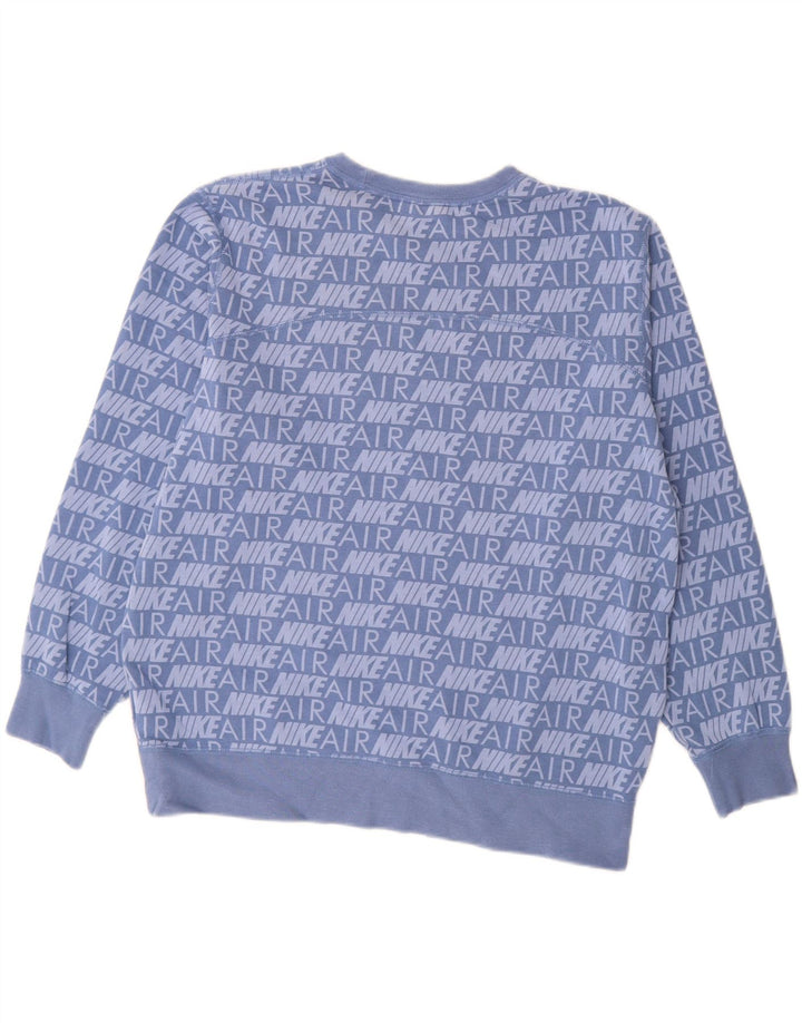 Женский джемпер большого размера с рисунком NIKE UK 14, хлопковый средний синий цвет