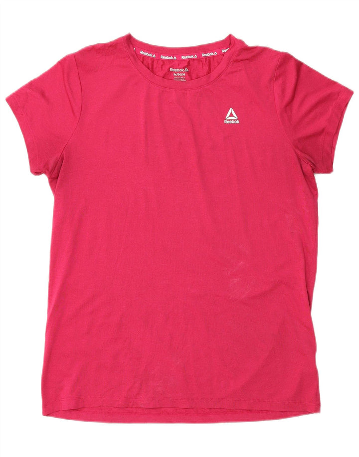 Женская футболка Reebok Top UK 14 Medium Pink из полиэстера