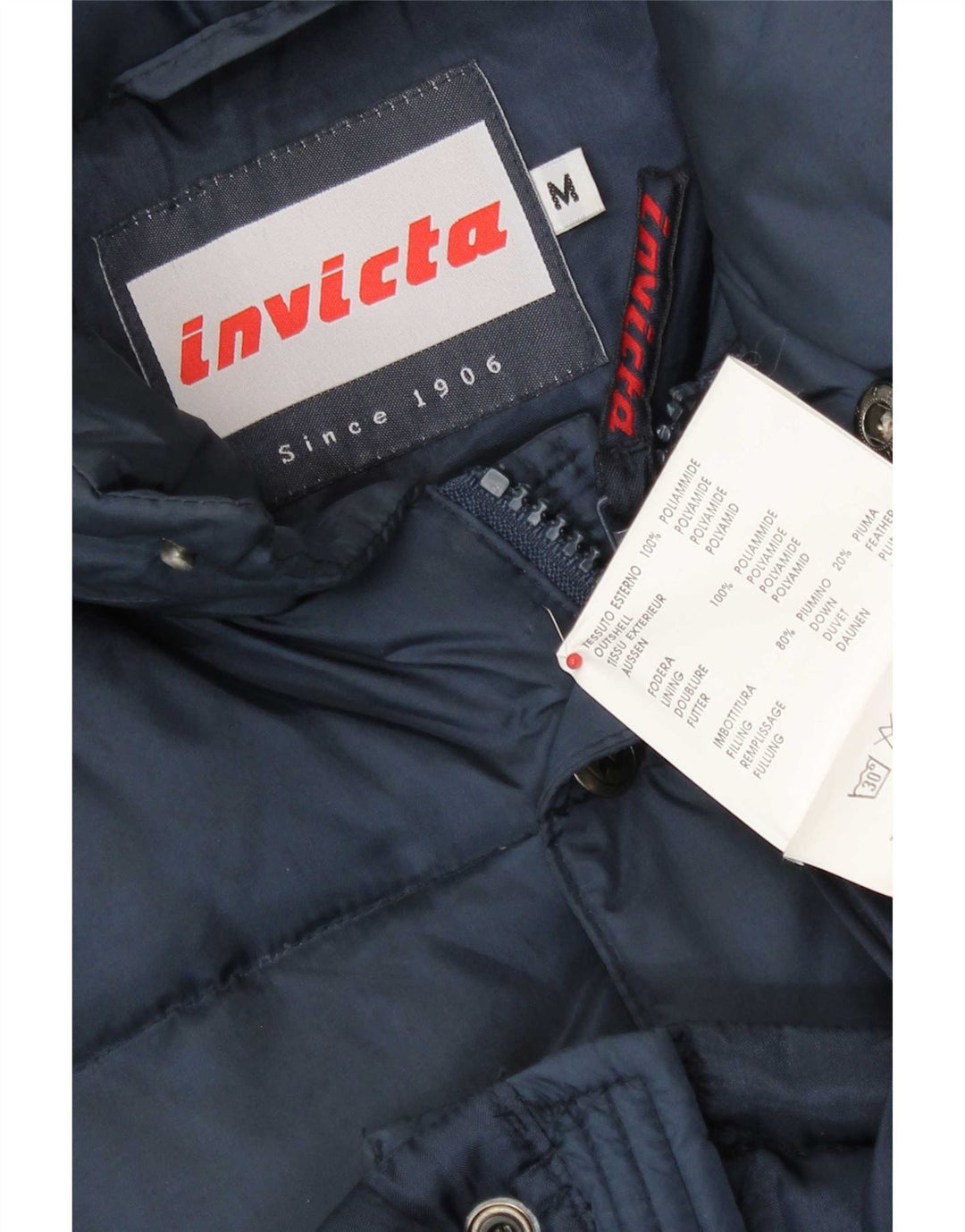 Invicta Мужская утепленная куртка свободного кроя с капюшоном UK 38 Medium Navy Blue