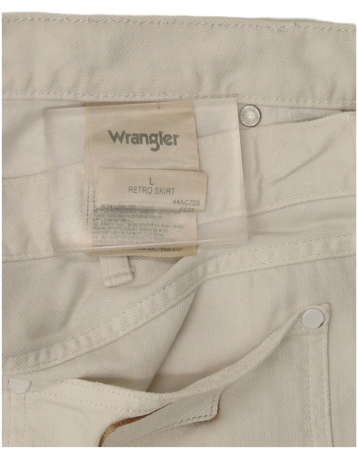 Женская мини-юбка Wrangler джинсовая, большая W36, белый хлопок