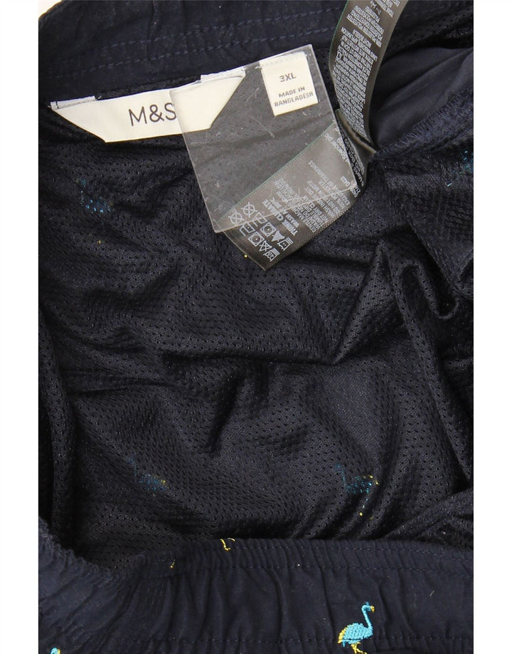 MARKS & SPENCER Mens Swimming Shorts 3XL  Navy Blue Animal Print Polyester
