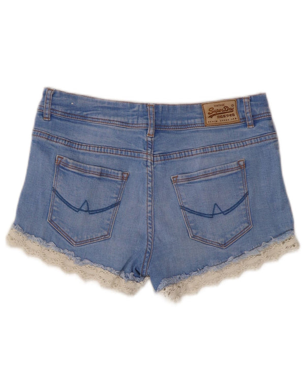 SUPERDRY Женские джинсовые шорты W26, маленькие синие, хлопок