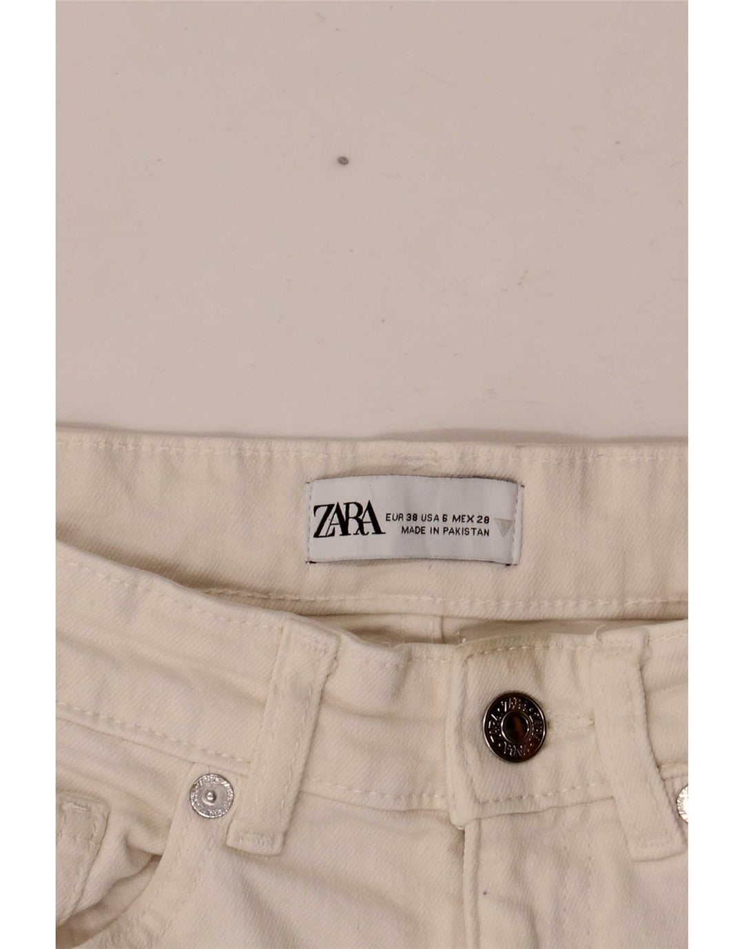 Женские укороченные джинсы Zara Bootcut EU 38, маленькие W28 L24, белые