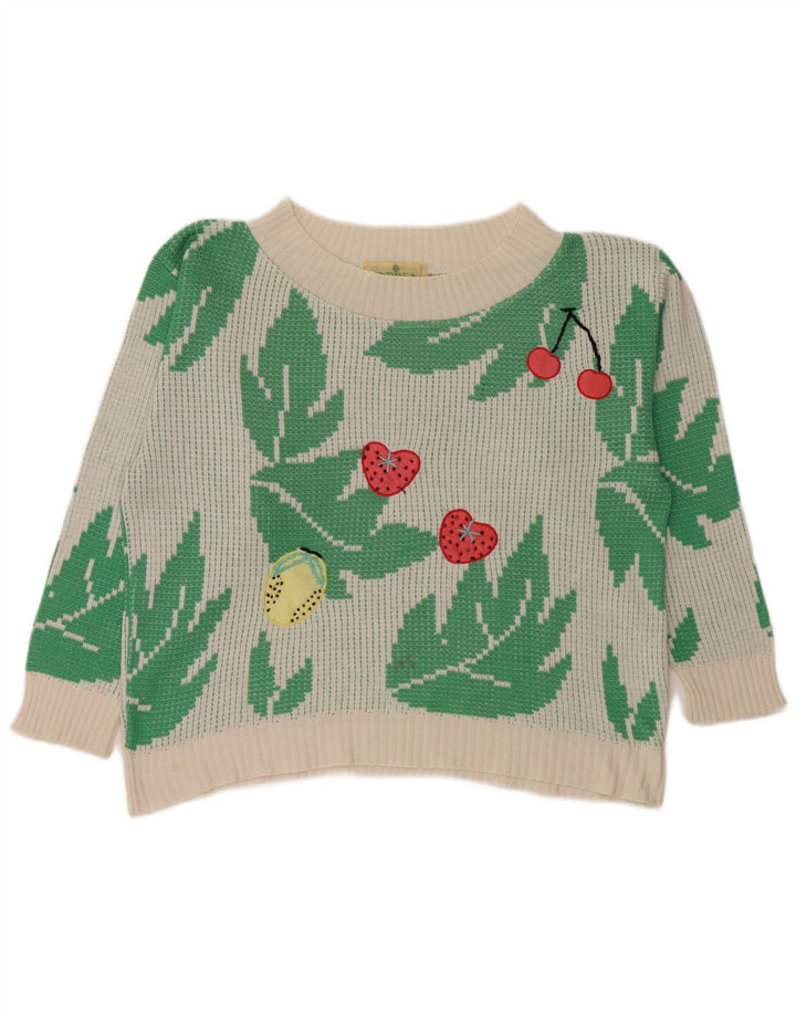 Винтажный женский укороченный свитер с вырезом лодочкой, Великобритания, 10, маленький белый акрил