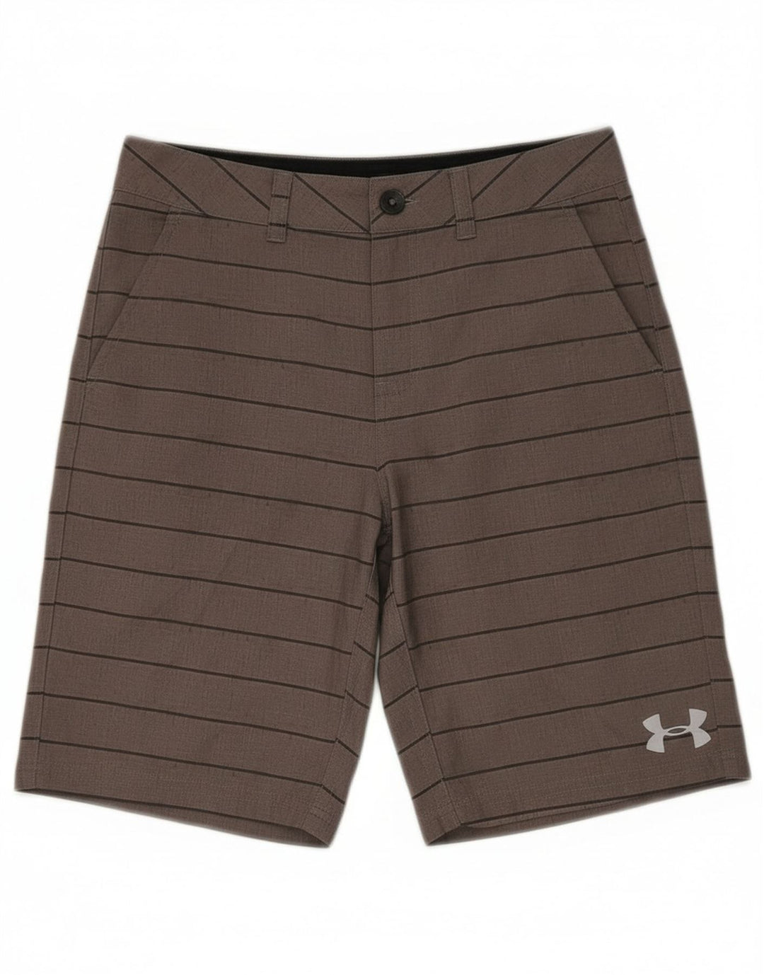 Шорты-чиносы Under Armour для мальчиков 9–10 лет W25, полиэстер в серую полоску
