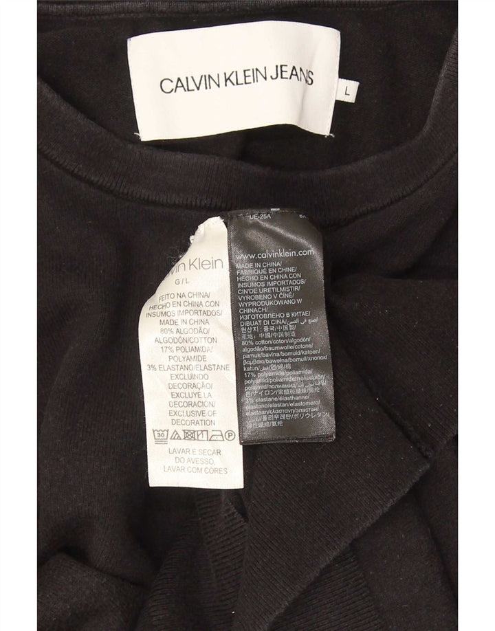 Мужской свитшот Calvin Klein Jeans, большой черный хлопковый джемпер