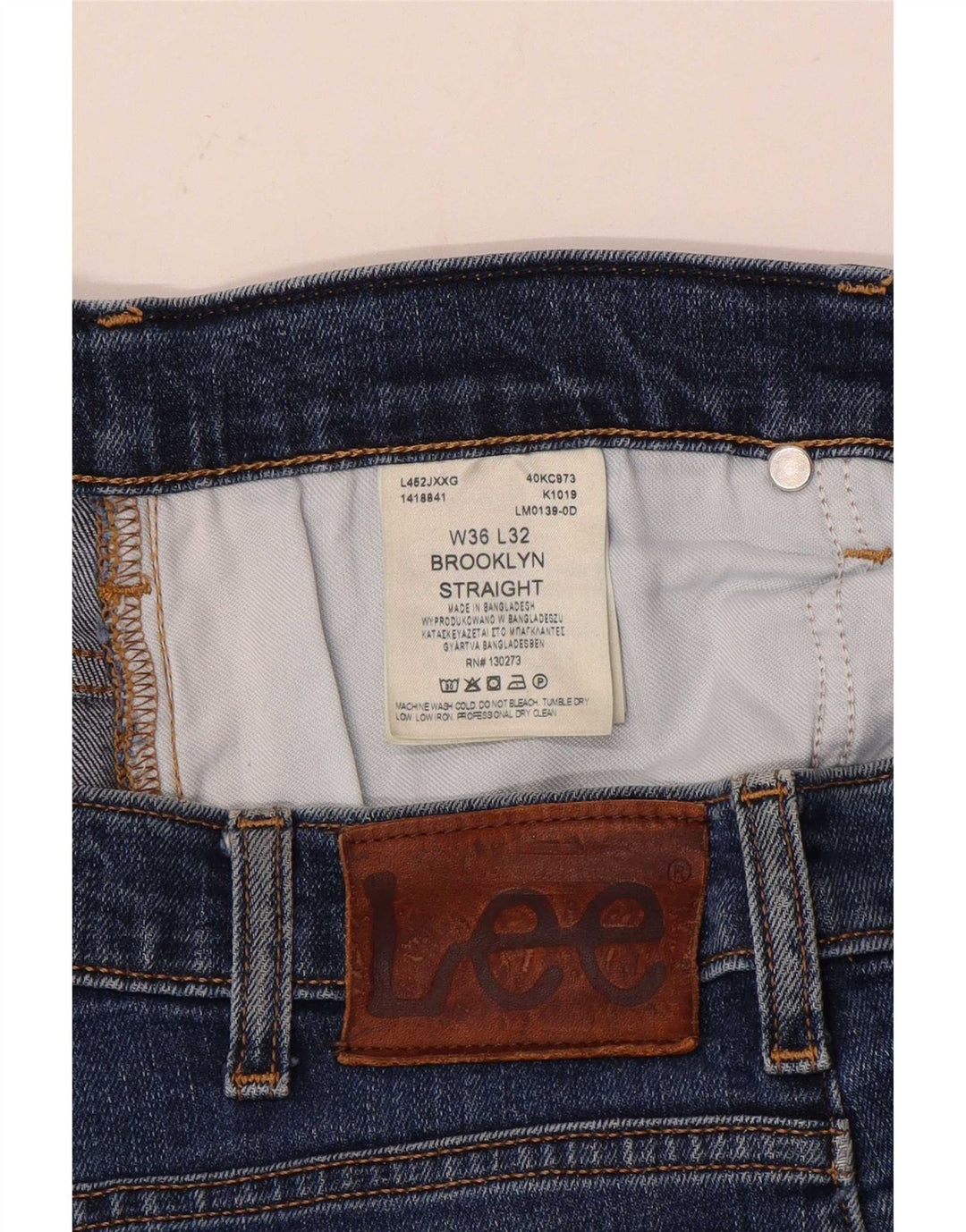 Мужские прямые джинсы Lee Brooklyn W36 L32, синий хлопок