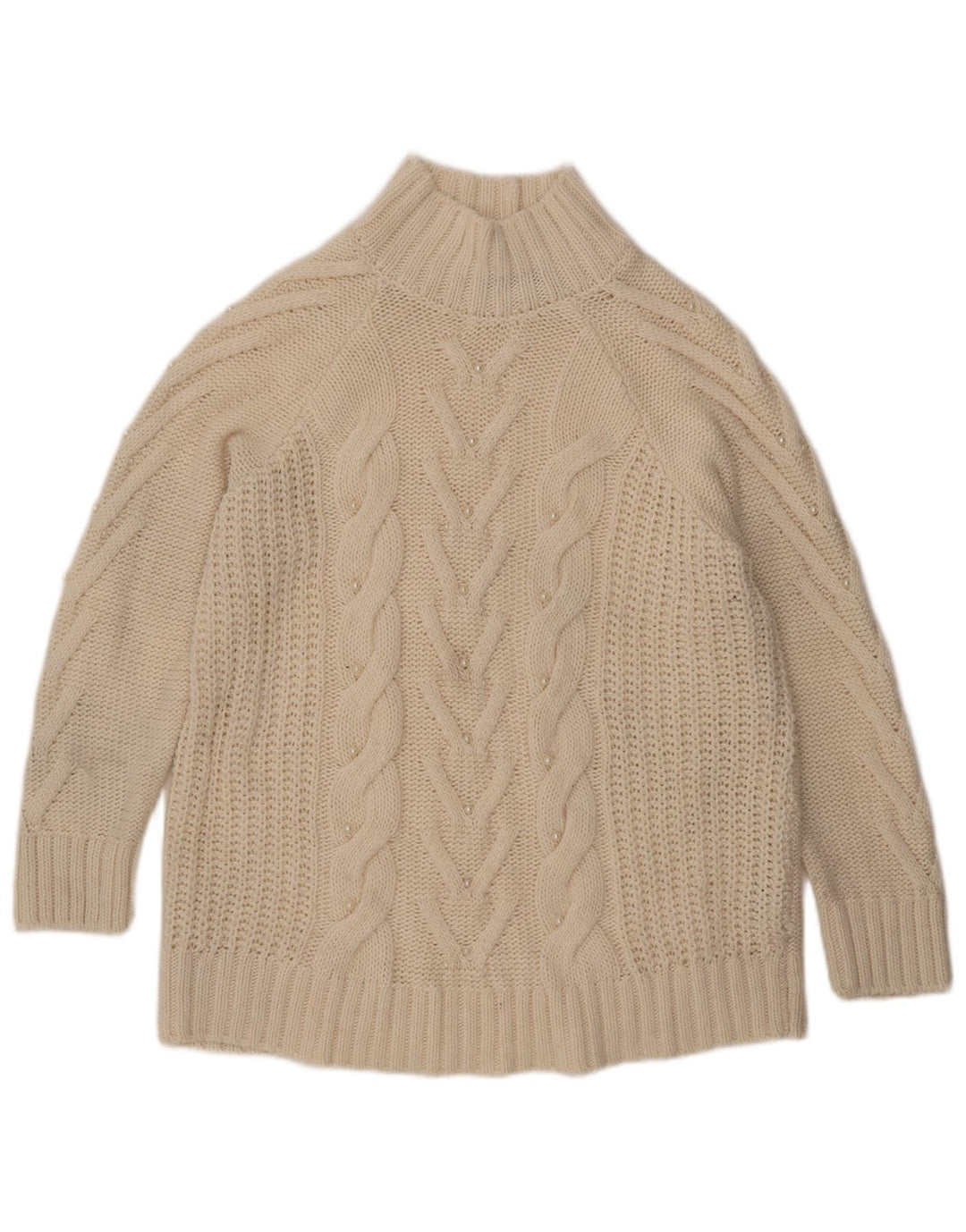 Женский джемпер с высоким воротником Marks & Spencer, Великобритания, 16, большой Off White