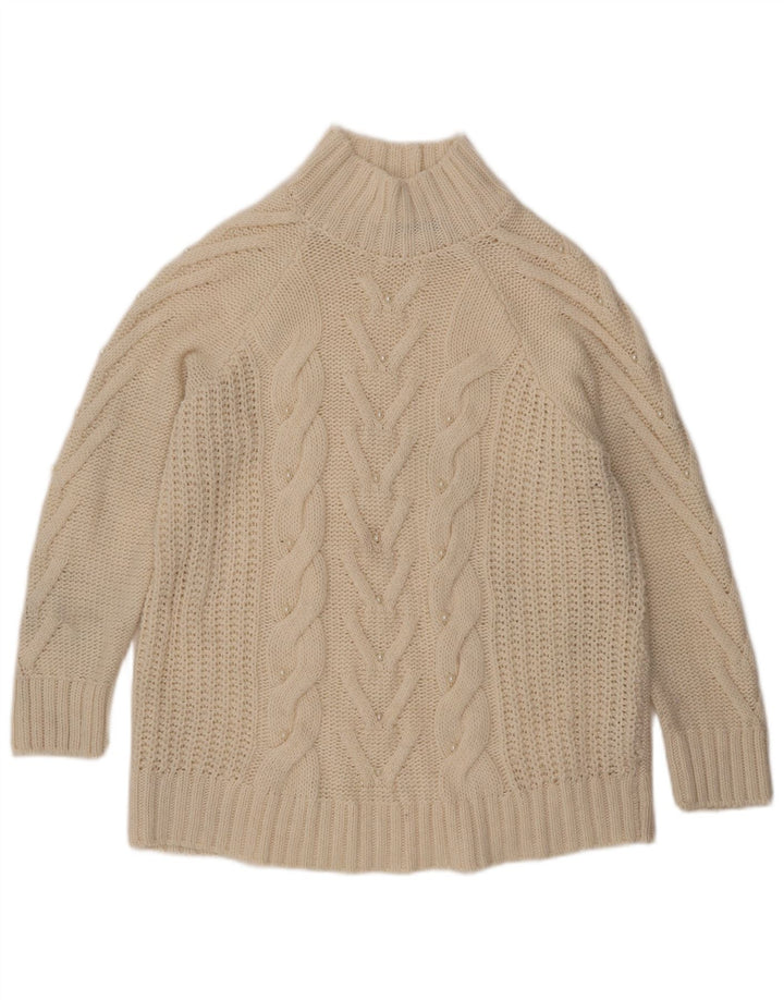 Женский джемпер с высоким воротником Marks & Spencer, Великобритания, 16, большой Off White