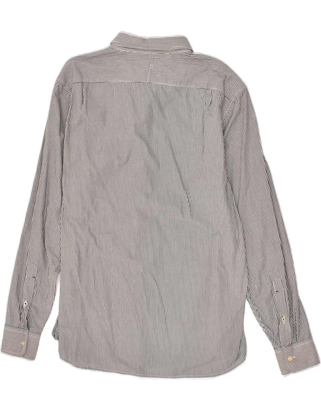 BANANA REPUBLIC Mens Shirt Size 1616 1/2 Large Grey Striped Cotton | Vintage Banana Republic | Thrift | Second-Hand Banana Republic | Used Clothing | Messina Hembry 