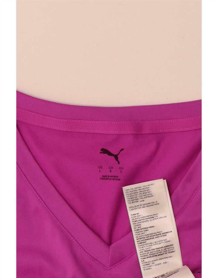 Женская футболка Puma Top UK 16, большой розовый полиэстер