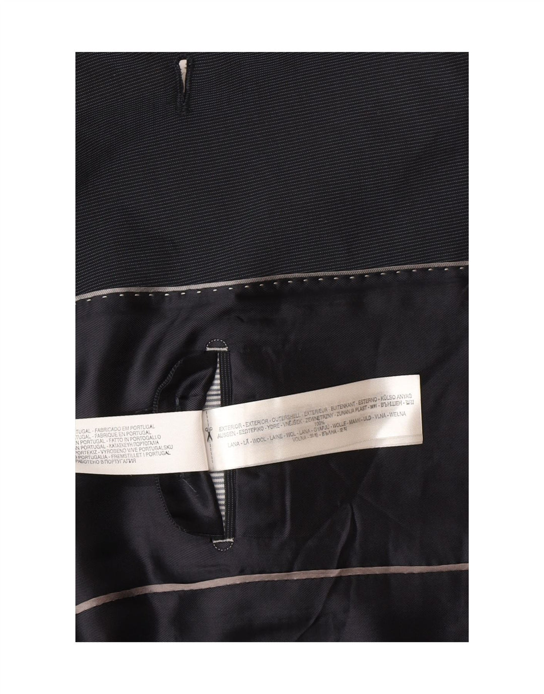 Мужской пиджак Massimo Dutti на 2 пуговицах EU 48, средний темно-синий в тонкую полоску