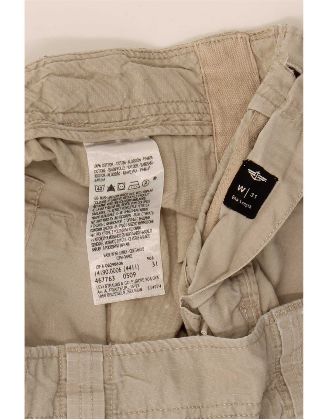 Мужские шорты-карго Dockers Comfort Fit W31, хлопковые, среднего бежевого цвета