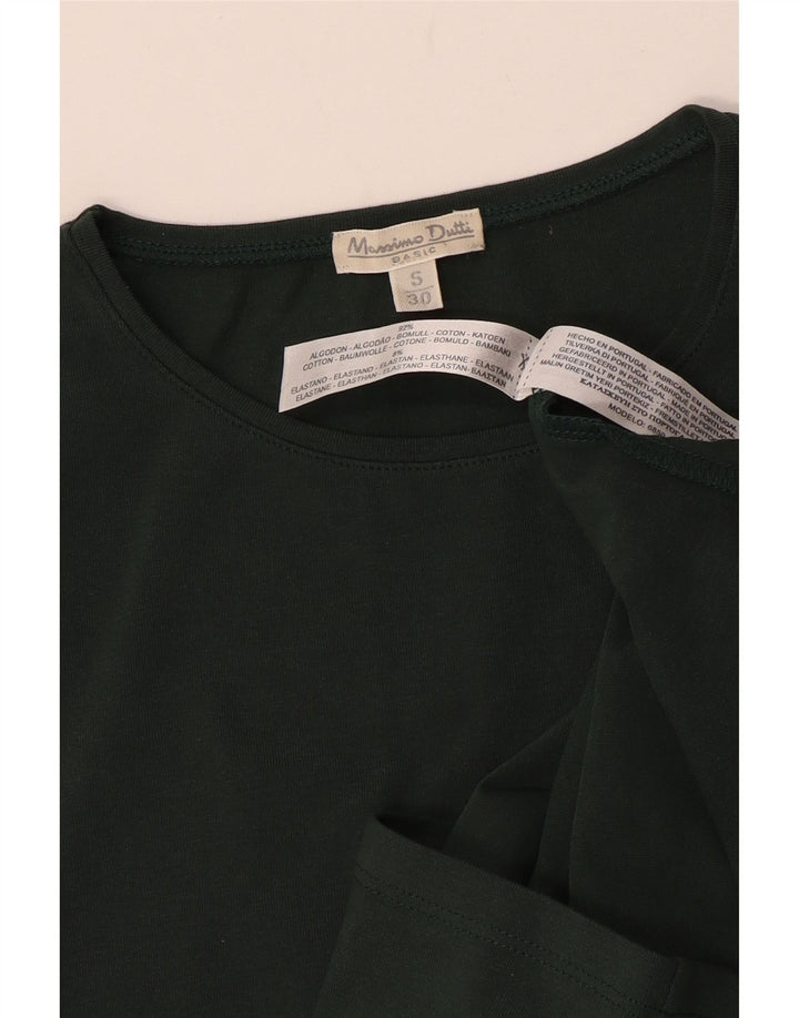 Женская футболка MASSIMO DUTTI Top UK 10 Small Green Cotton