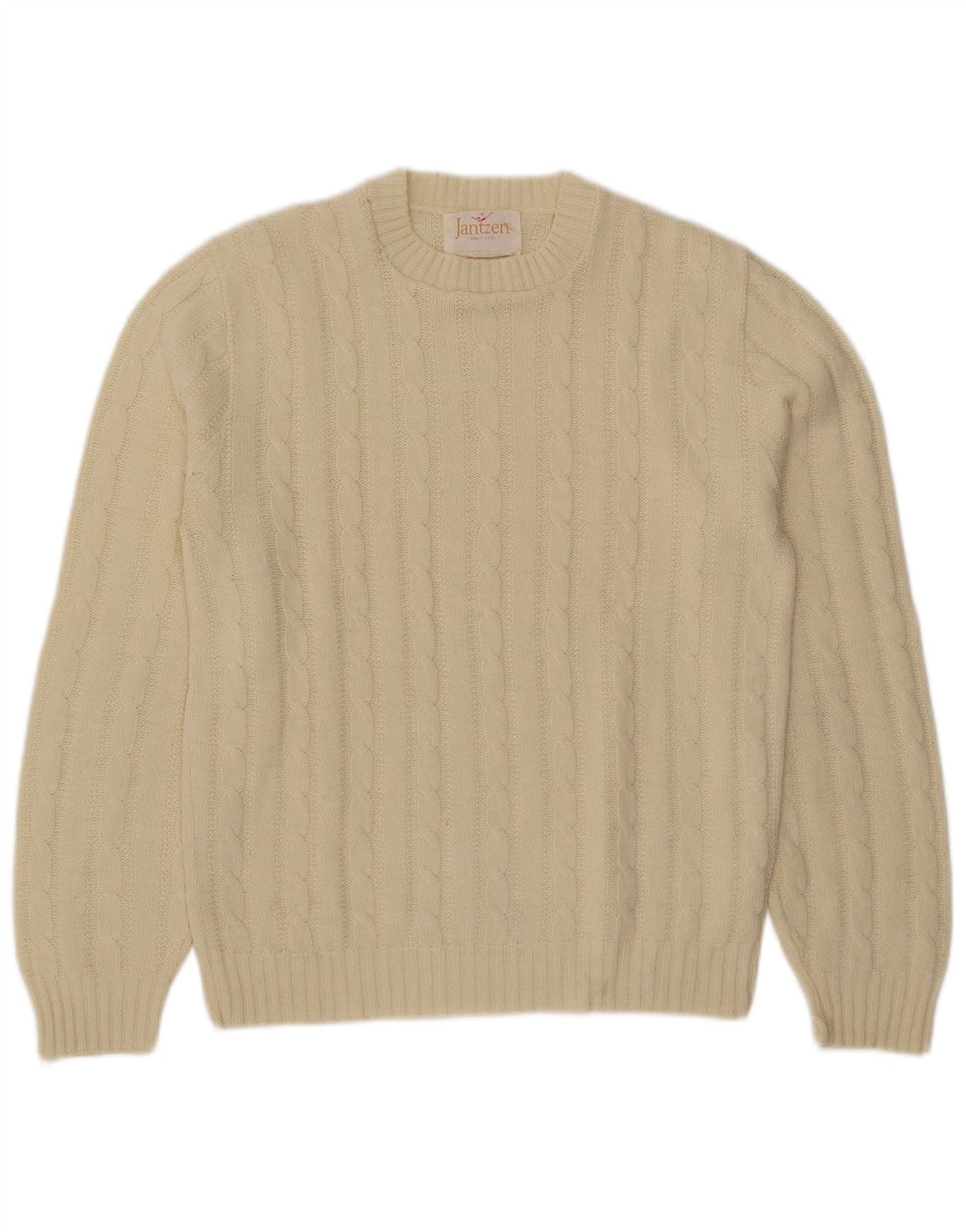 Мужской джемпер с круглым вырезом Jantzen, средний, белый цвет