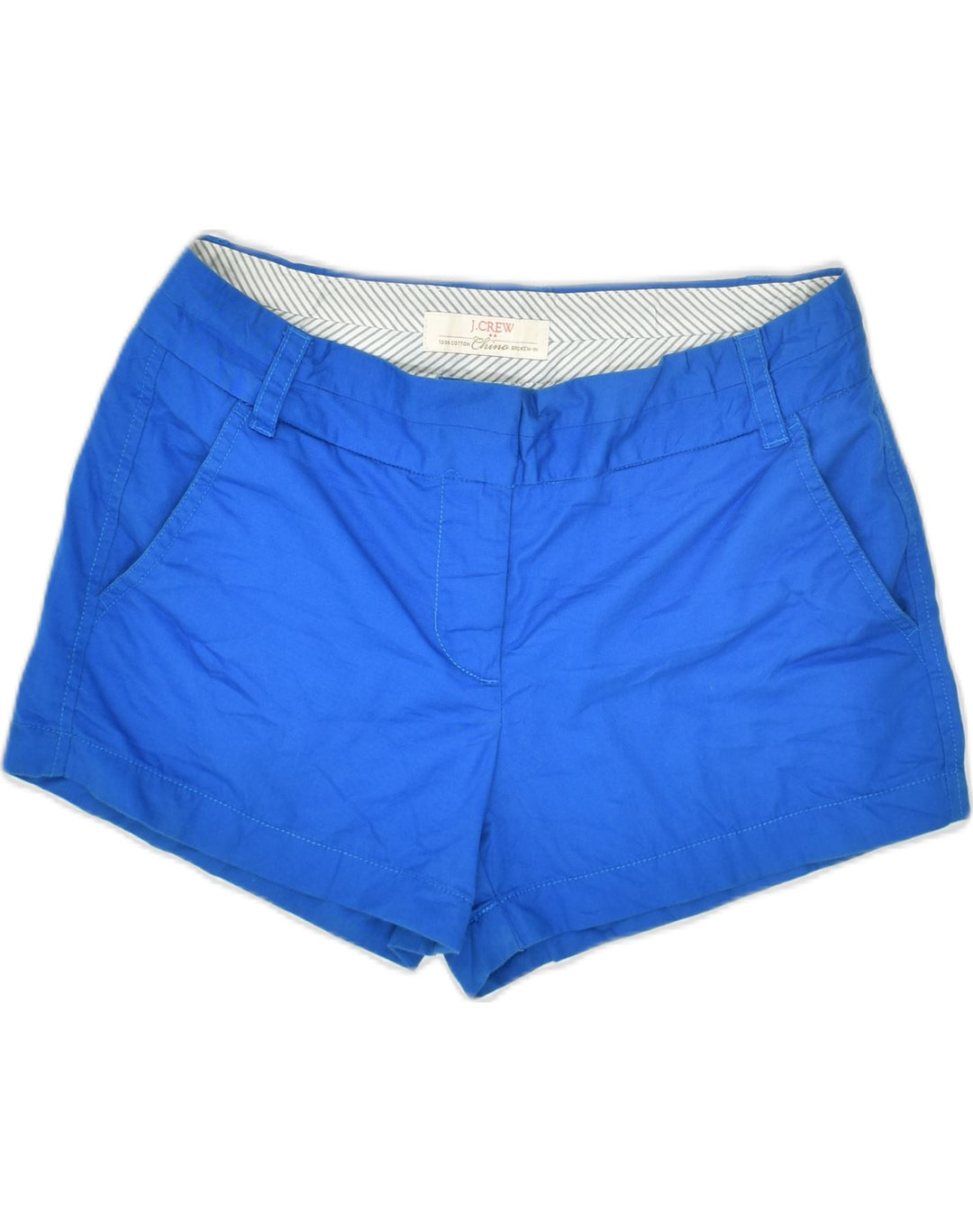 J. CREW Womens Broken In Chino Shorts US 2 XS W28  Blue Cotton | Vintage J. Crew | Thrift | Second-Hand J. Crew | Used Clothing | Messina Hembry 