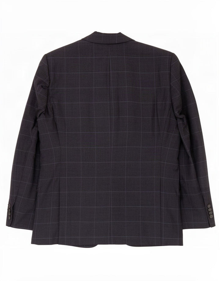 Мужской пиджак Marks & Spencer с 2 пуговицами, Великобритания, 44 XL, темно-синий, льняной в клетку